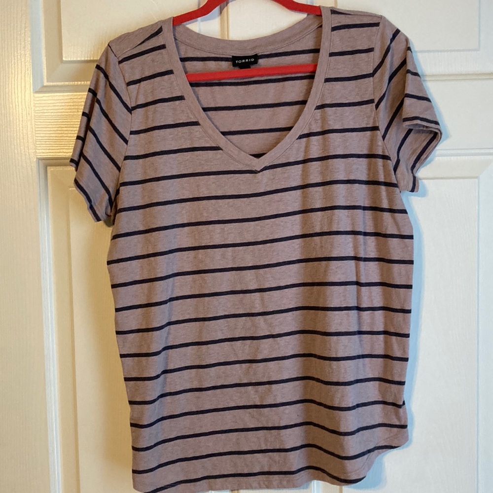 Torrid striped v-neck tee